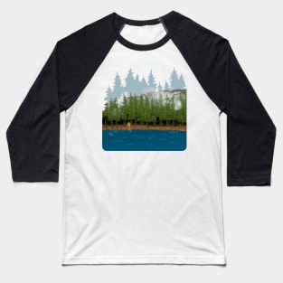 Drinking deer in Scandinavian nature Baseball T-Shirt